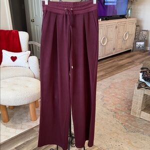 bishop + young Deep Burgundy Wide Leg Pants